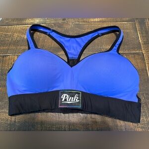PINK Victoria's Secret Blue and Black Sports Bra